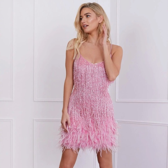NADINE MERABI Dresses & Skirts - LOTTIE DRESS - NADINE MERABI - PINK SPECIAL OCCASION DRESS